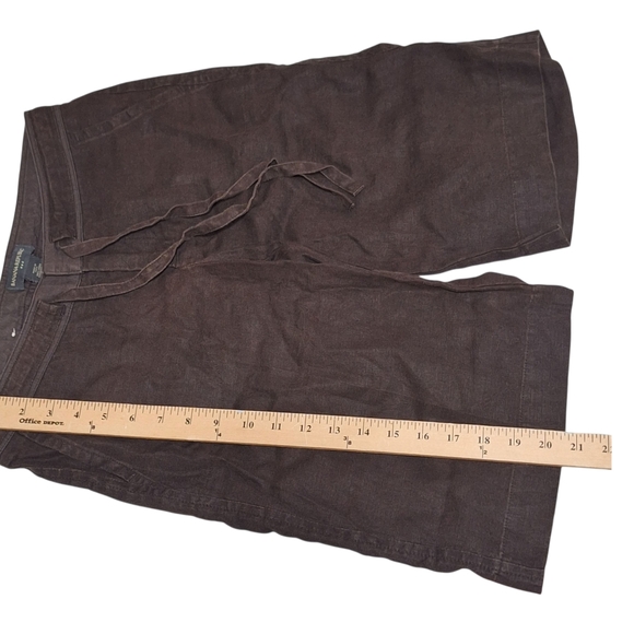 Y2K Banana Republic Womens Brown 100% Linen Shorts Sz 2 Draw String - Picture 11 of 11
